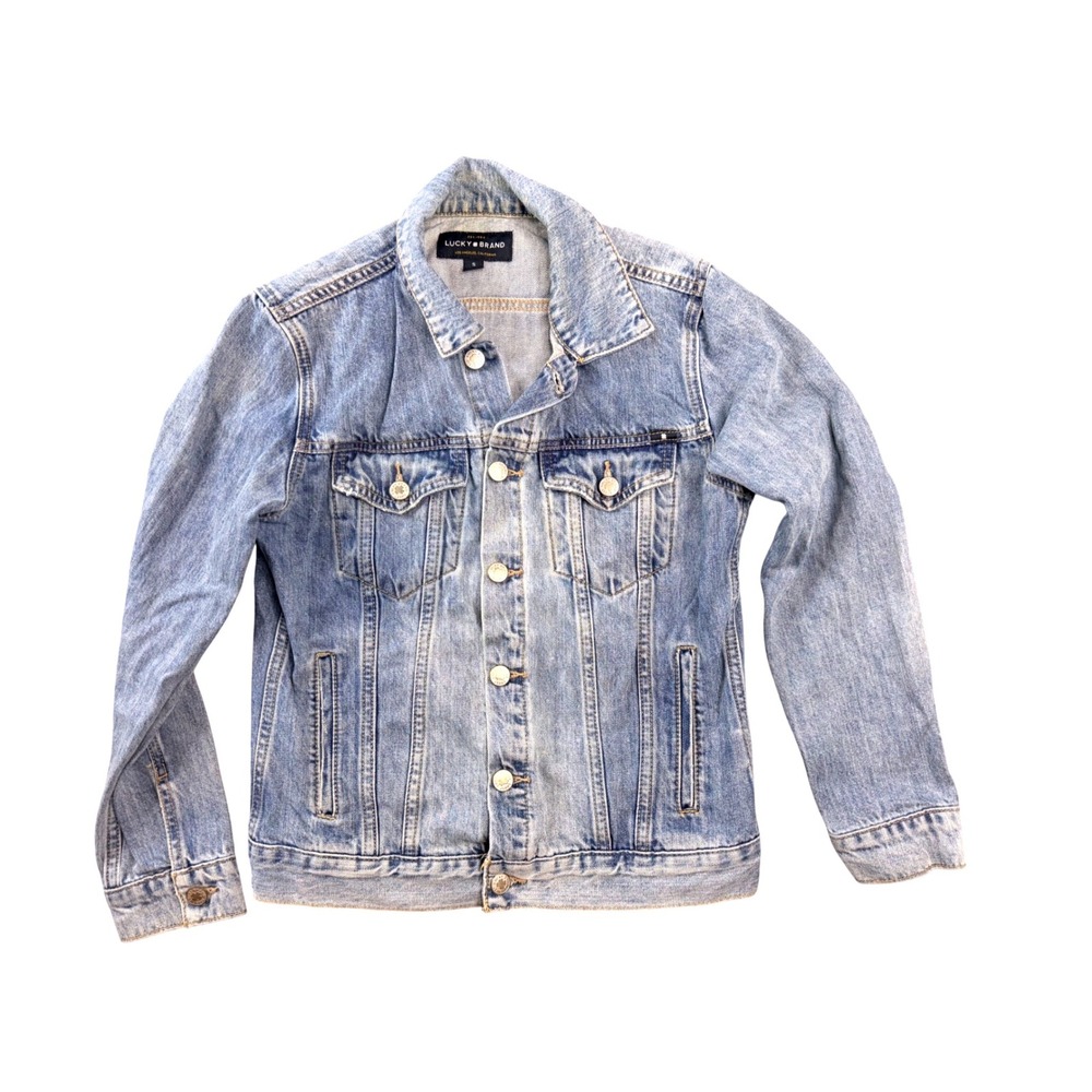 Lucky Brand The Tomboy‎ Trucker Denim Jacket Light Wash Blue Small 7W42845
